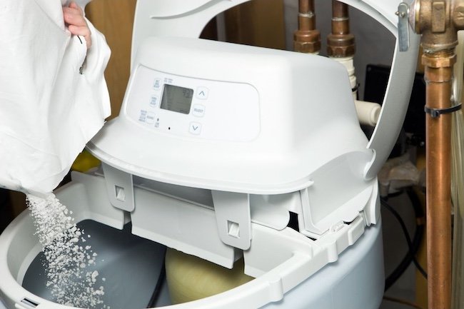 refilling water softener unit
